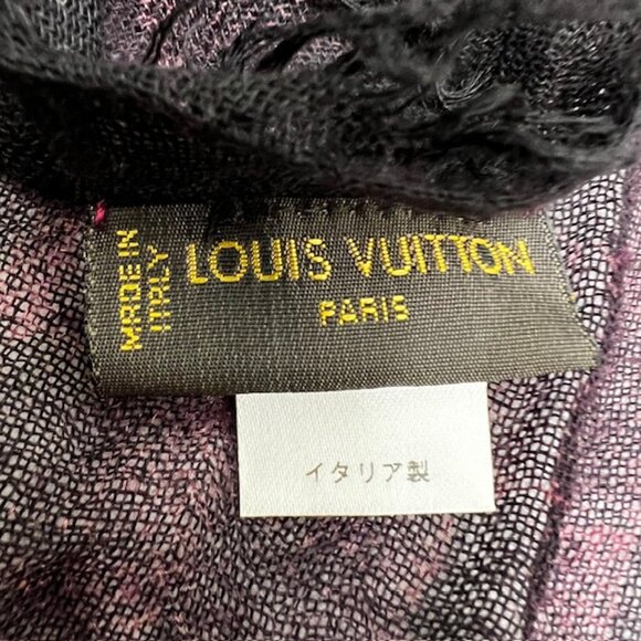 LOUIS VUITTON Etole Fringe Shawl Scarf 70% Cashmere/30% Silk  80" x51" 401910(42 - Picture 5 of 15